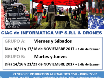 Course: Pilotaje de Drones, Certificación ANAC del me NOVIEMBRE 2017